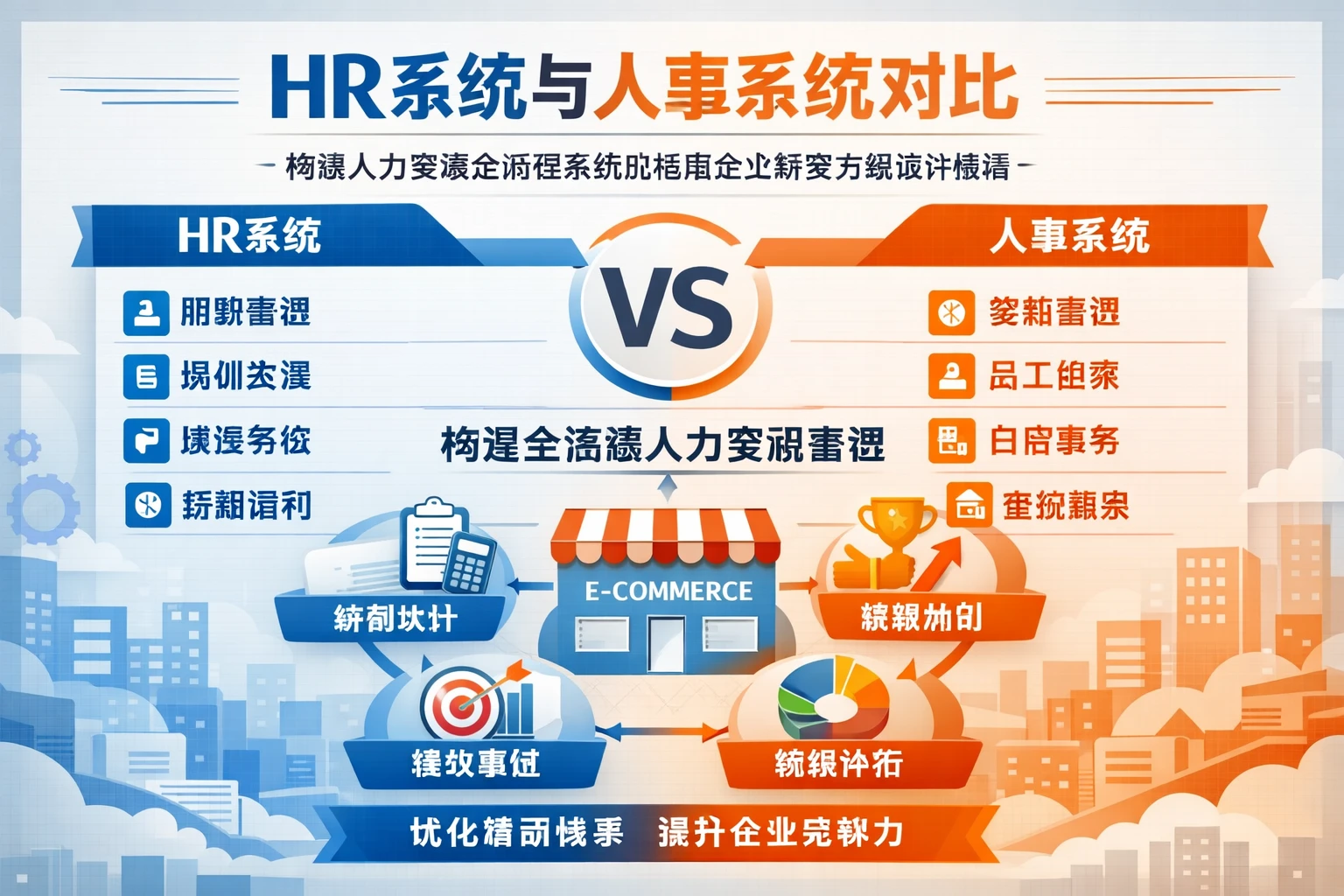 HR系统与人事系统对比：构建人力资源全流程系统的电商企业薪资方案设计指南