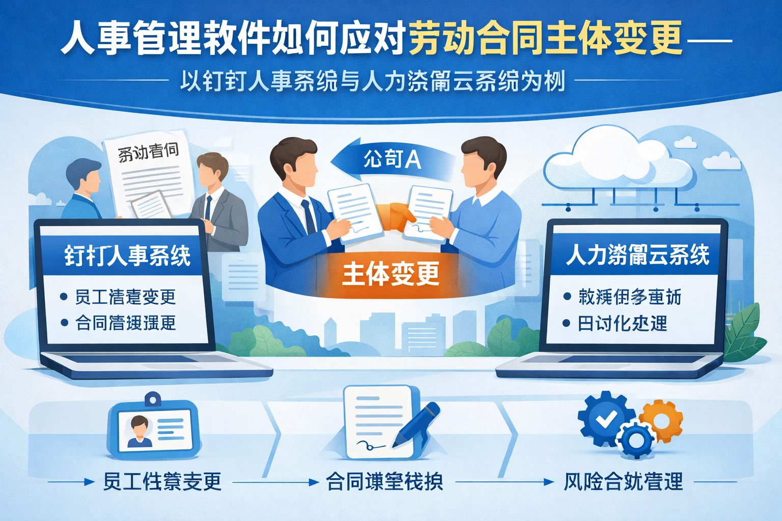 人事管理软件如何应对劳动合同主体变更——以钉钉人事系统与人力资源云系统为例
