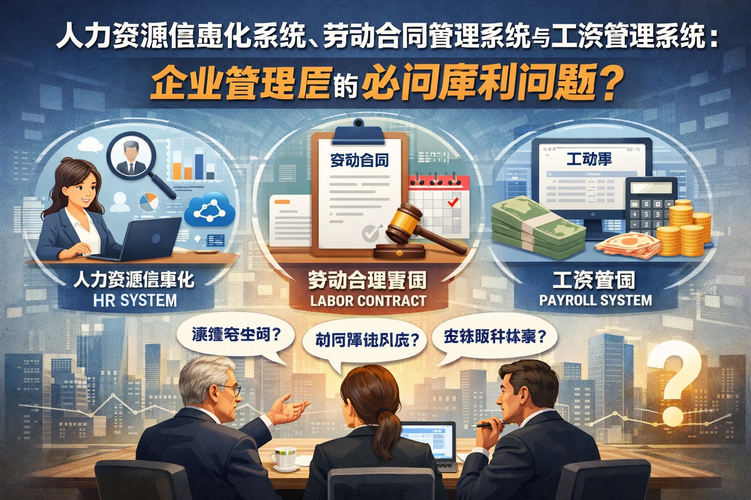 人力资源信息化系统、劳动合同管理系统与工资管理系统：企业管理层的必问犀利问题