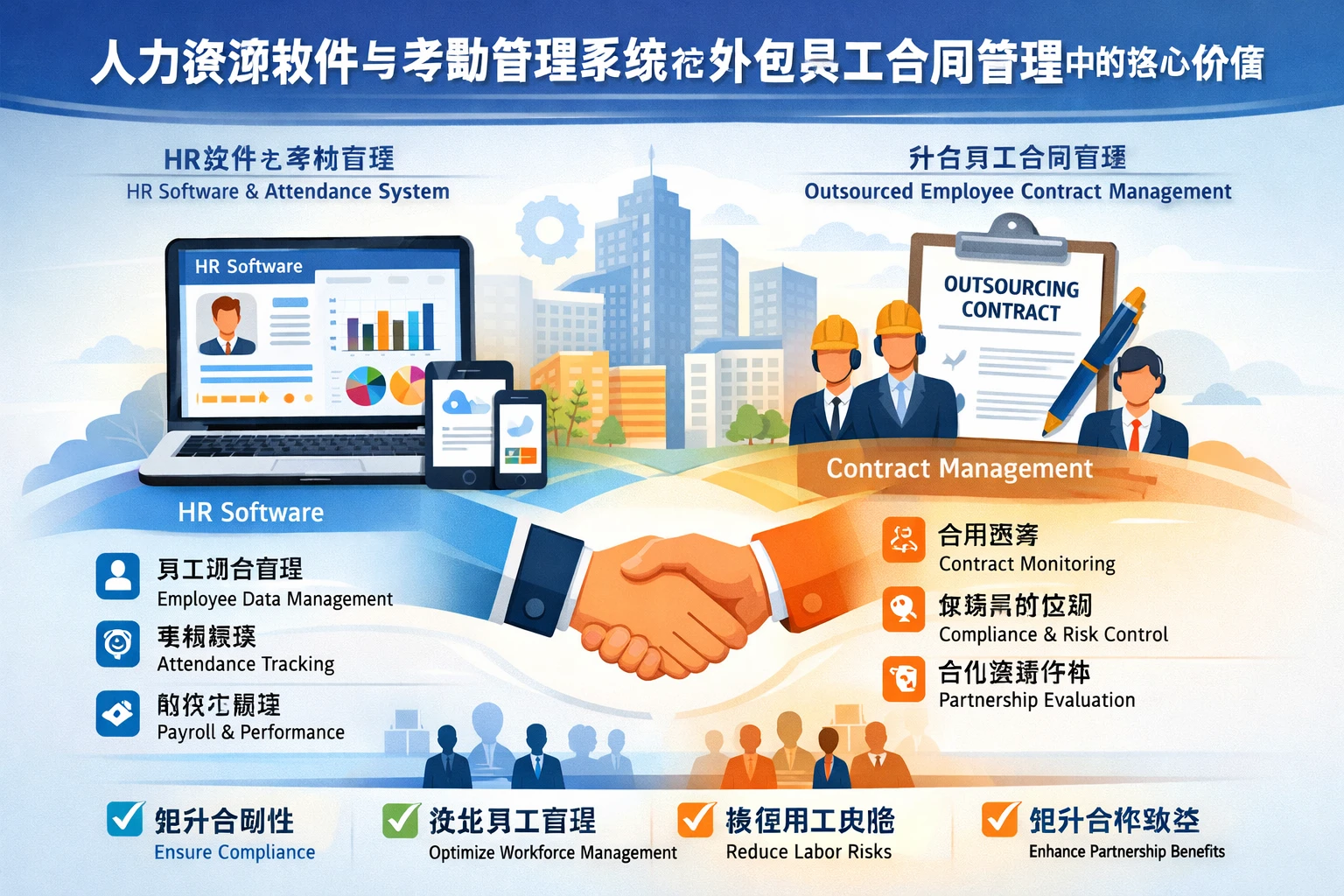 人力资源软件与考勤管理系统在外包员工合同管理中的核心价值