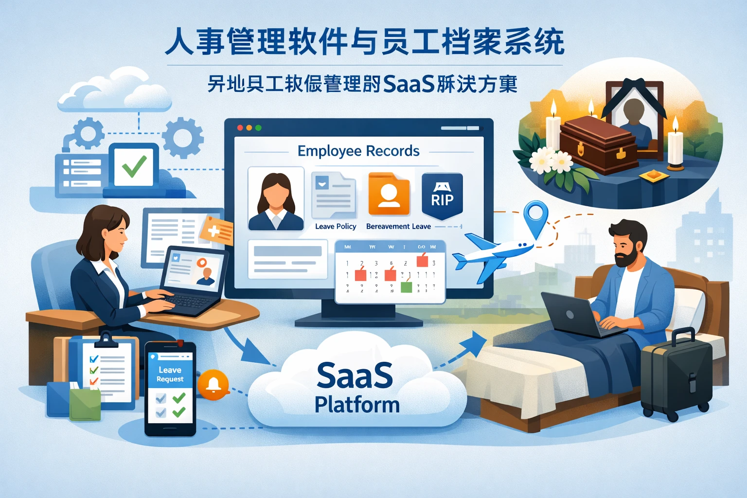 人事管理软件与员工档案系统：异地员工丧假管理的SaaS解决方案