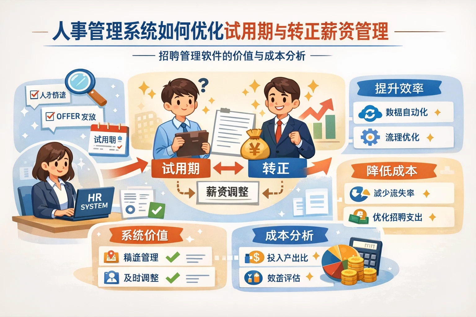 人事管理系统如何优化试用期与转正薪资管理——招聘管理软件的价值与成本分析