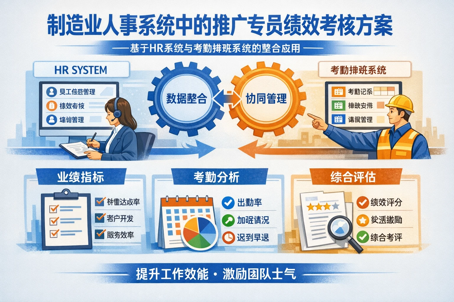 制造业人事系统中的推广专员绩效考核方案——基于HR系统与考勤排班系统的整合应用