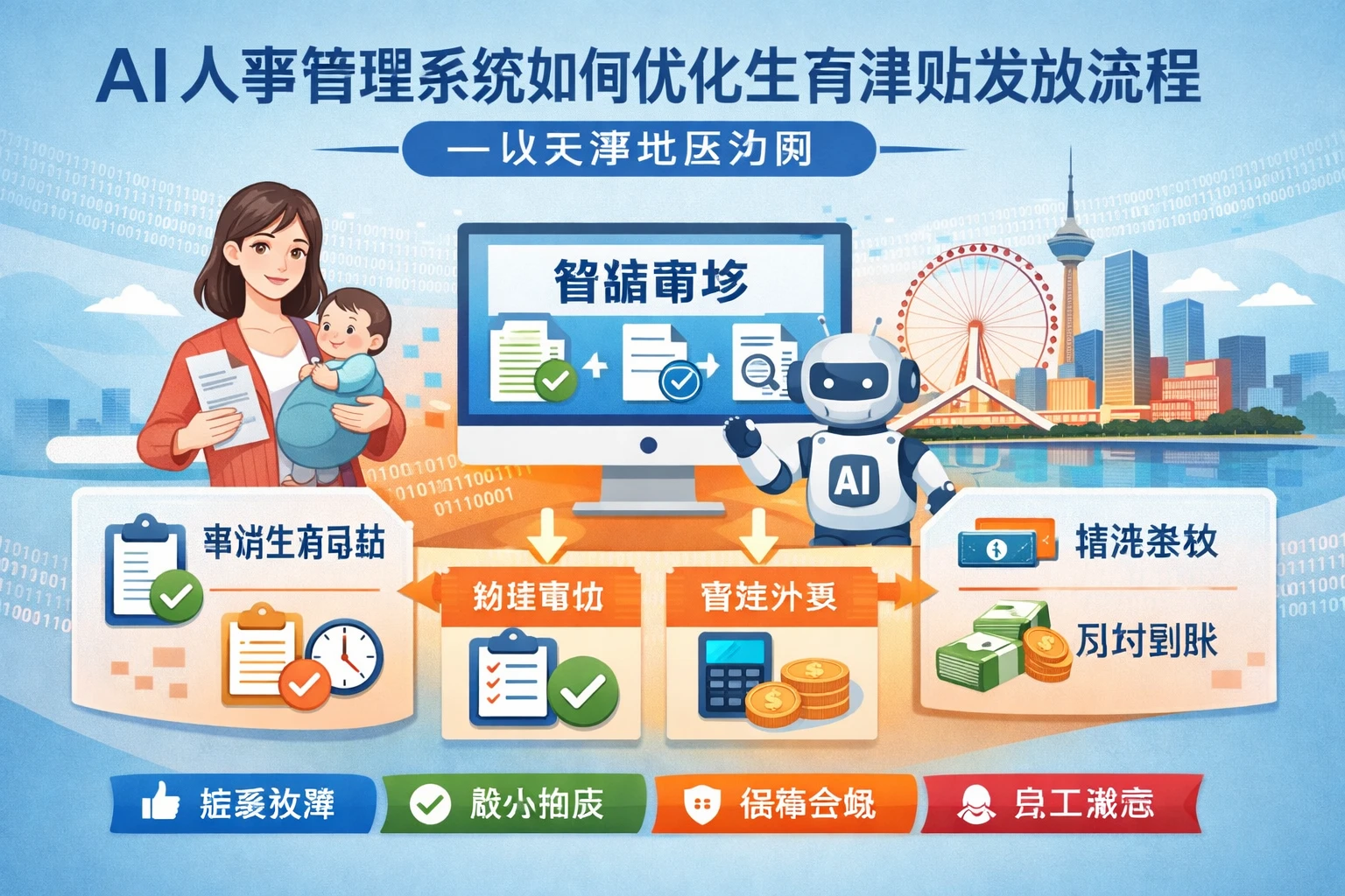 AI人事管理系统如何优化生育津贴发放流程——以天津地区为例