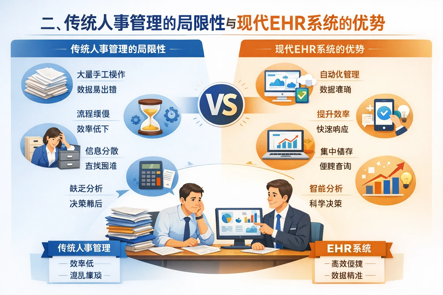 二、传统人事管理的局限性与现代EHR系统的优势