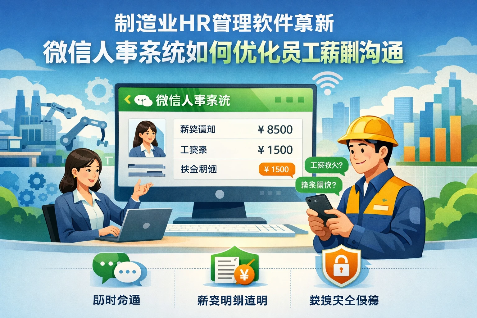 制造业HR管理软件革新:微信人事系统如何优化员工薪酬沟通