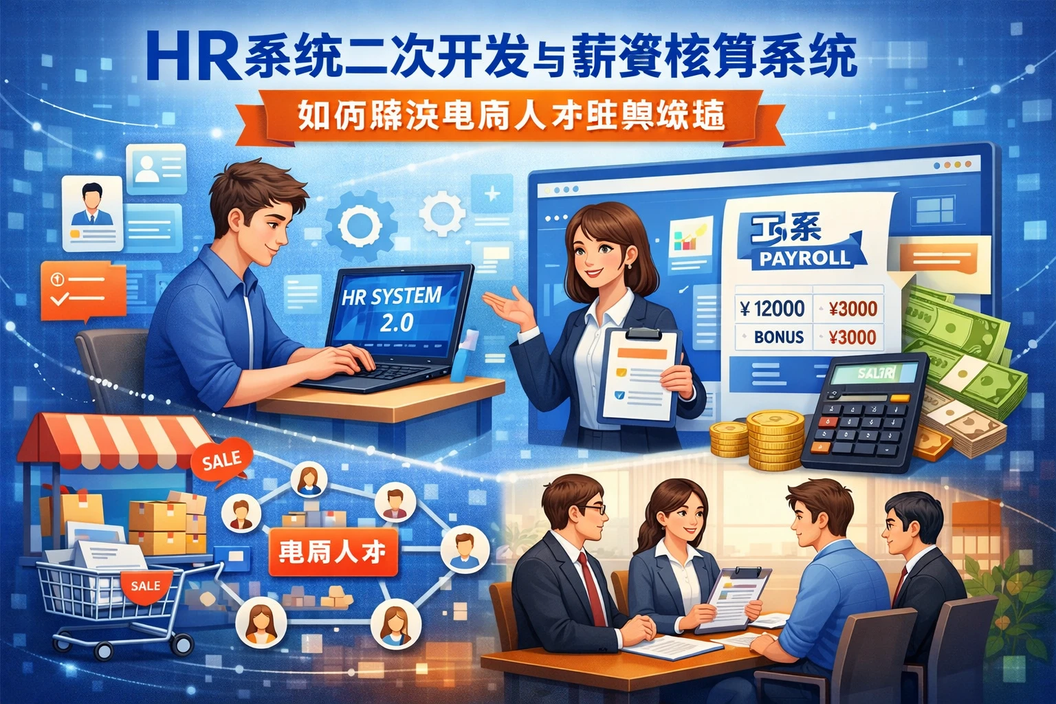 HR系统二次开发与薪资核算系统如何解决电商人才招聘难题