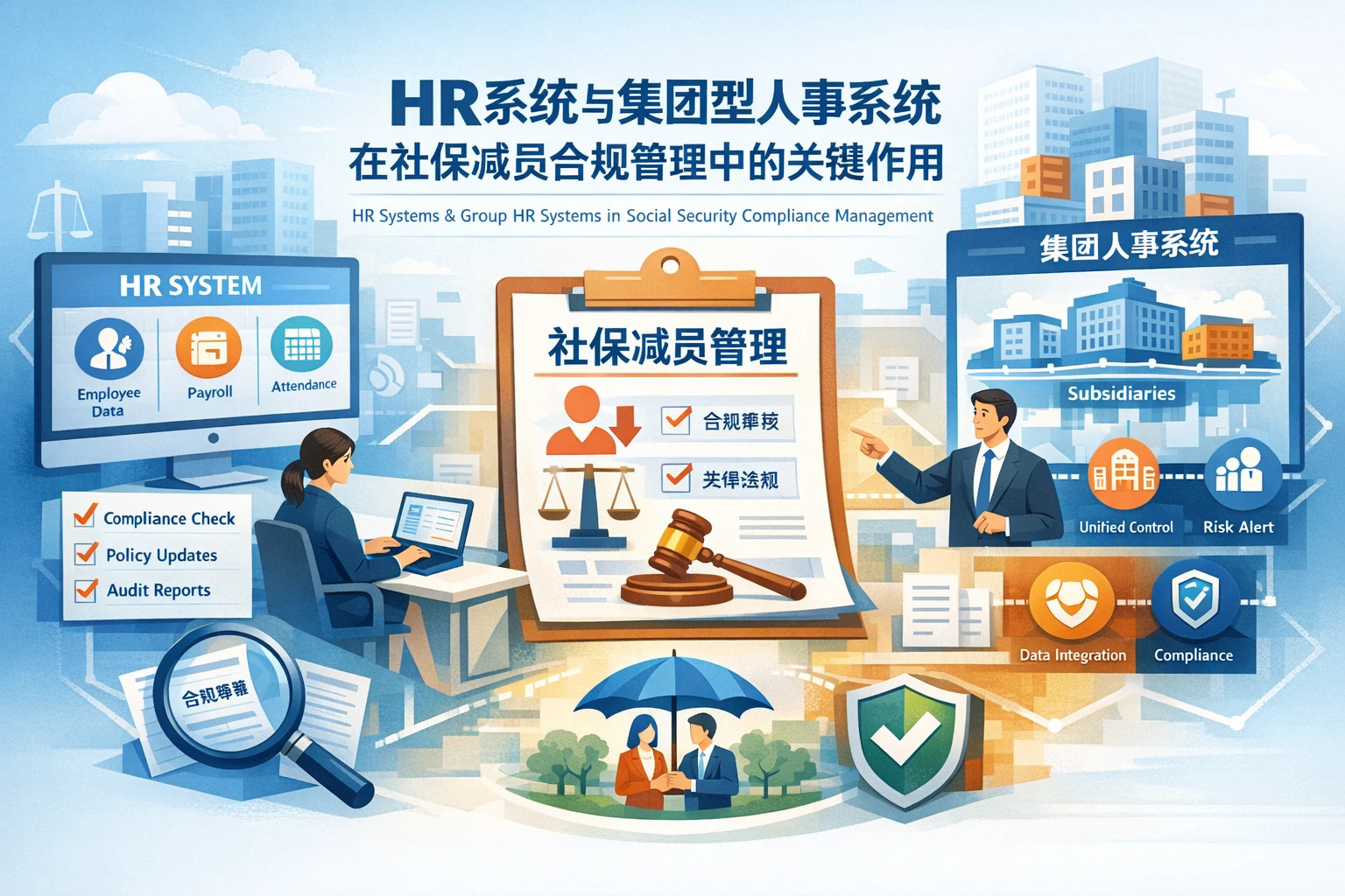 HR系统与集团型人事系统在社保减员合规管理中的关键作用