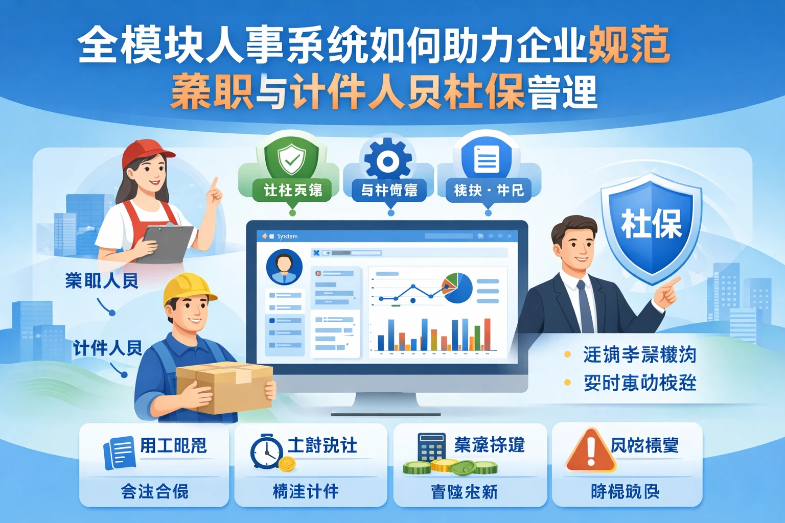 全模块人事系统如何助力企业规范兼职与计件人员社保管理