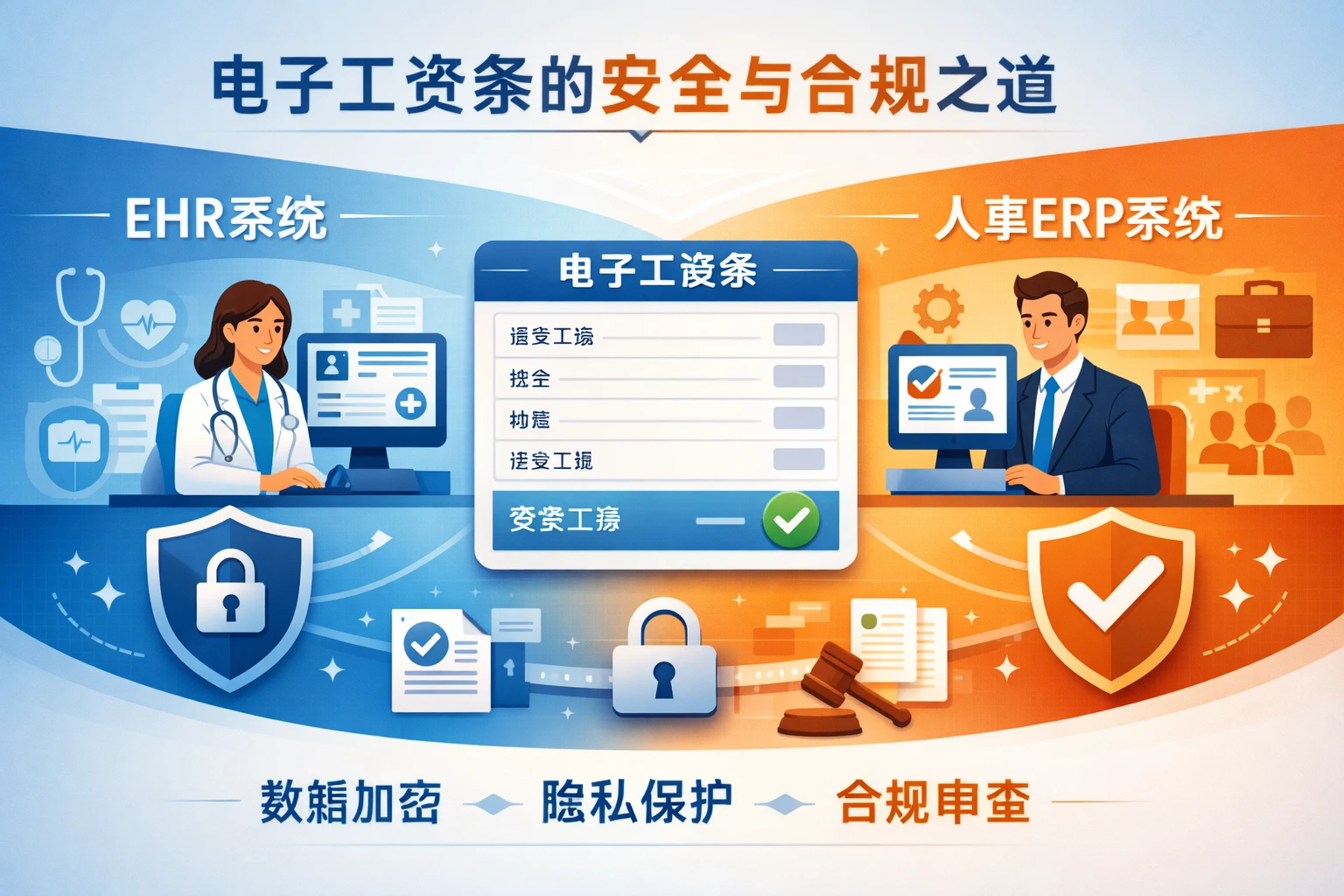 EHR系统与人事ERP系统：电子工资条的安全与合规之道