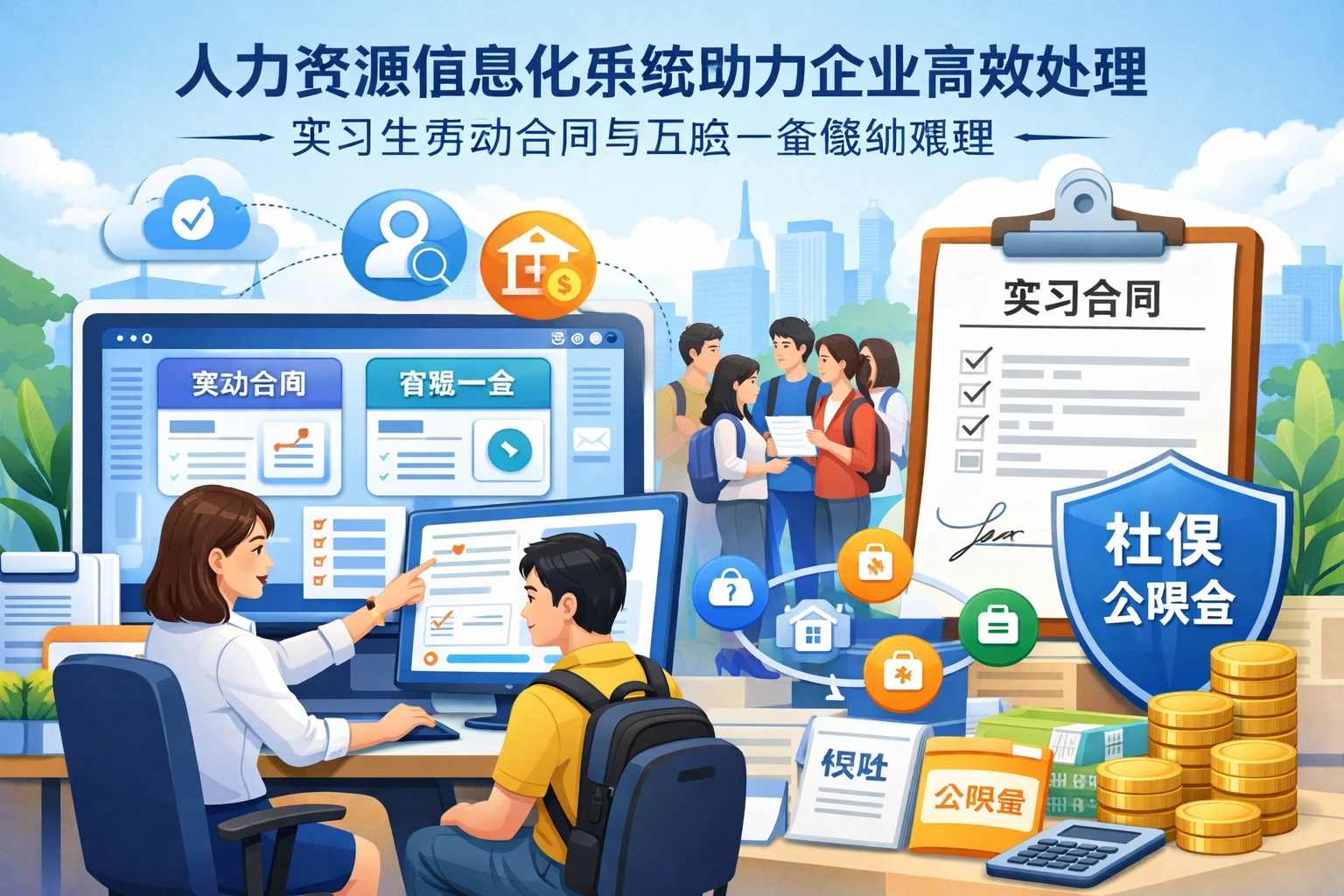 人力资源信息化系统助力企业高效处理实习生劳动合同与五险一金缴纳难题