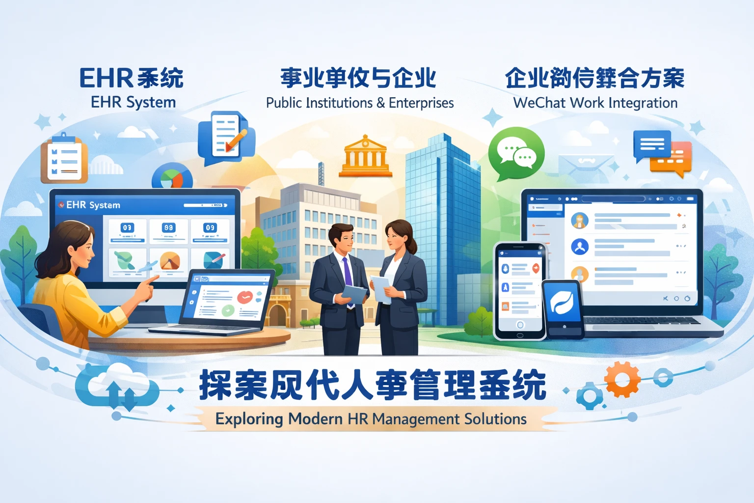 探索现代人事管理系统：EHR系统、事业单位与企业微信整合方案