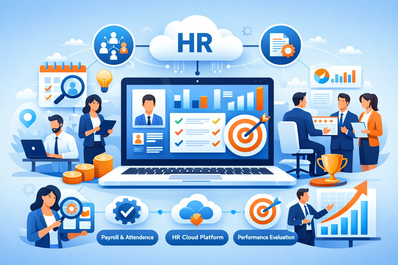 现代企业人力资源管理系统、人事云平台与绩效考核系统的整合应用