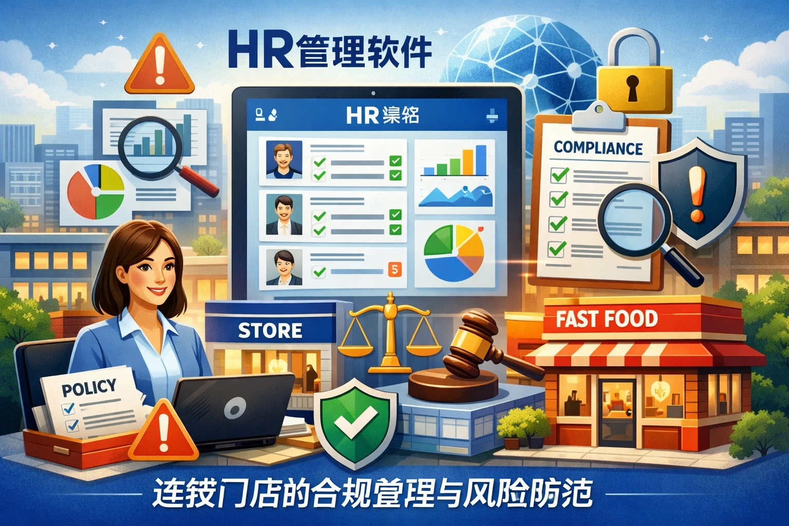 HR管理软件与人事系统解决方案：连锁门店的合规管理与风险防范