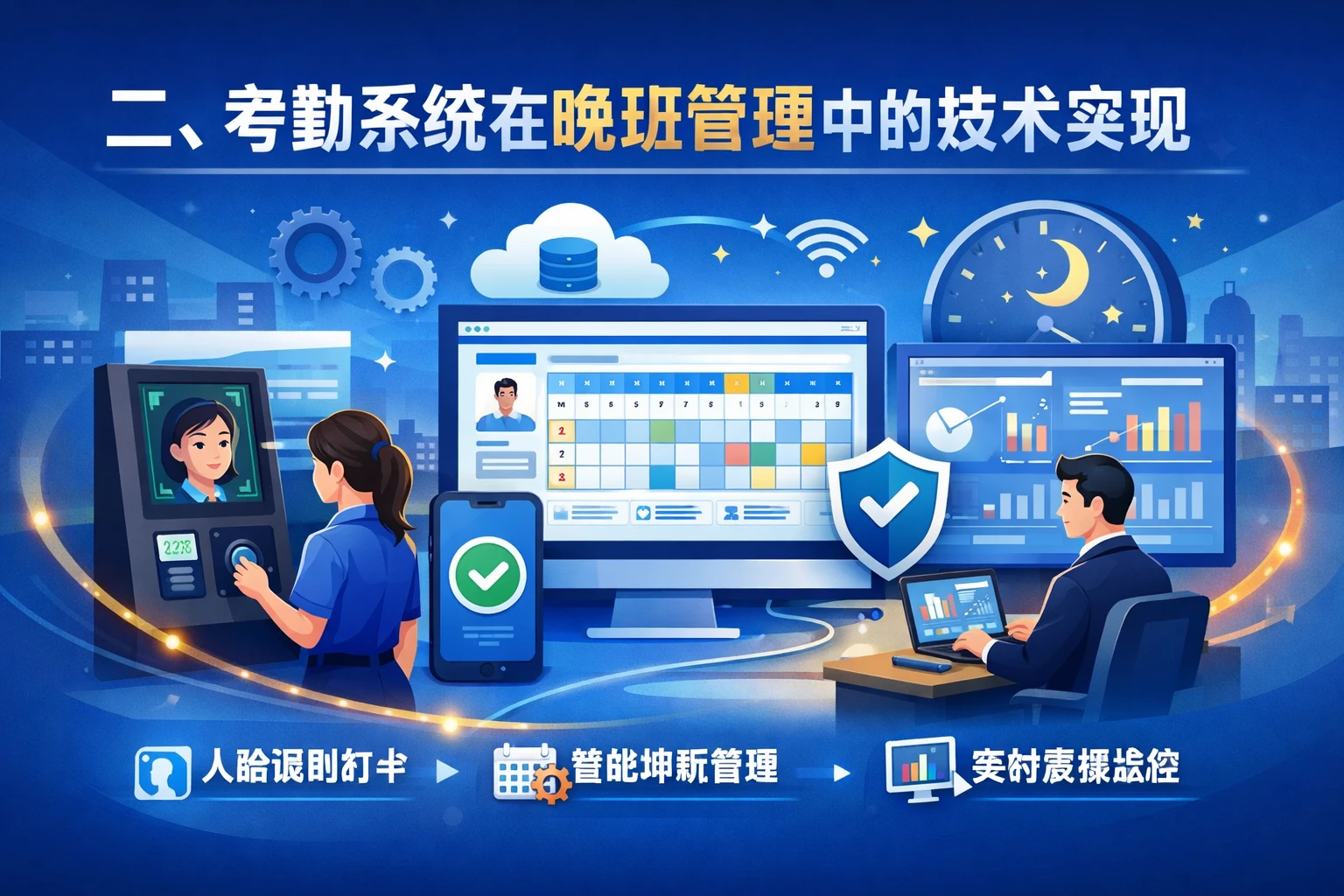 二、考勤系统在晚班管理中的技术实现