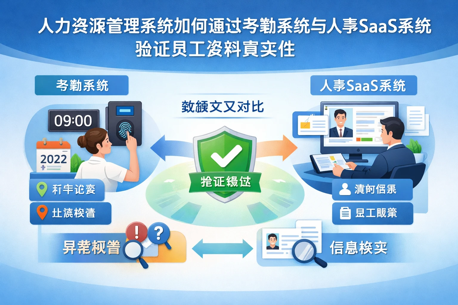 人力资源管理系统如何通过考勤系统与人事SaaS系统验证员工资料真实性