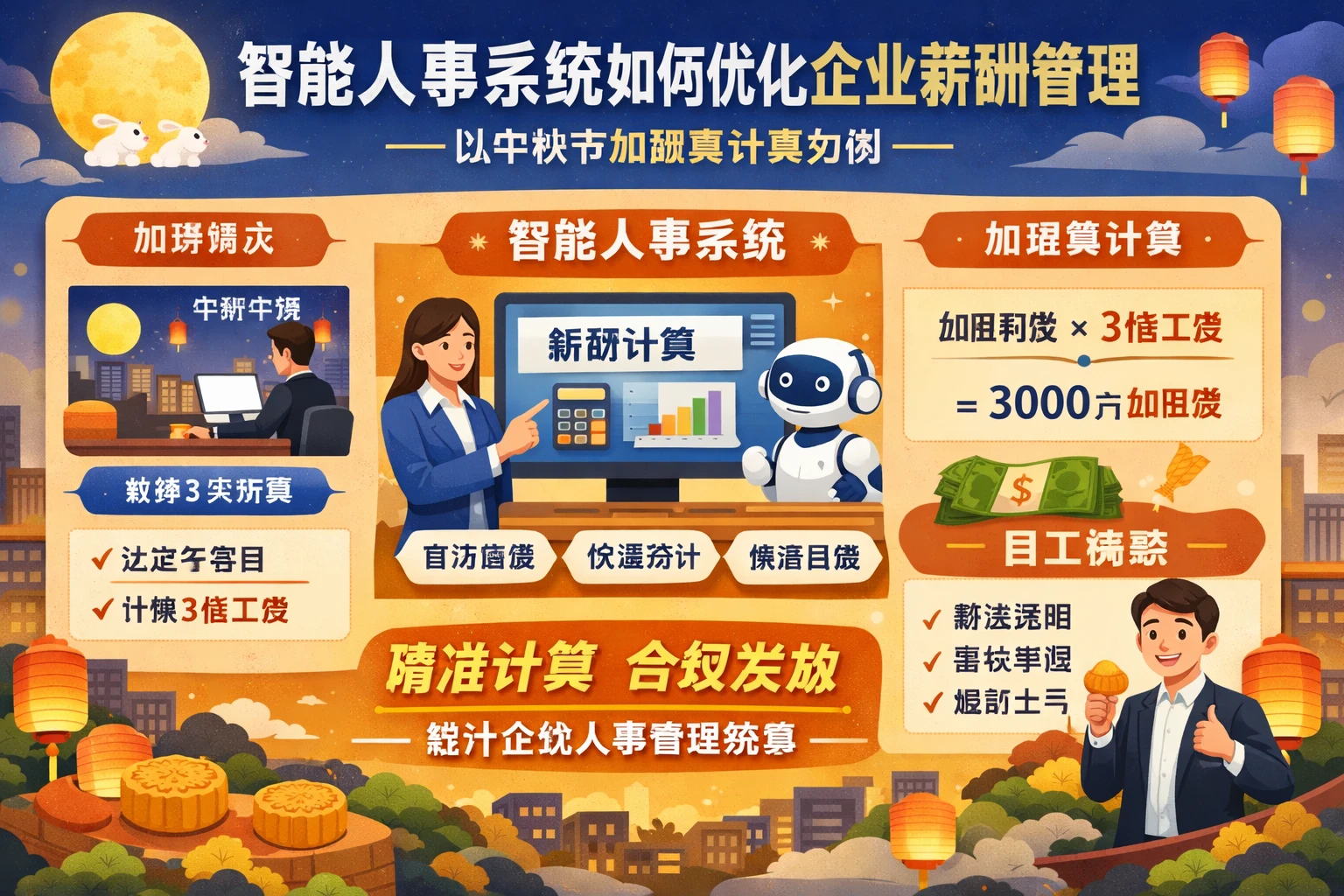 智能人事系统如何优化企业薪酬管理——以中秋节加班费计算为例