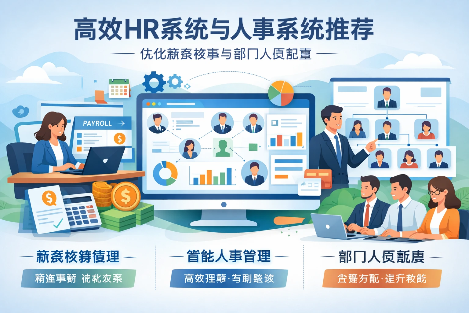 高效HR系统与人事系统推荐:优化薪资核算与部门人员配置