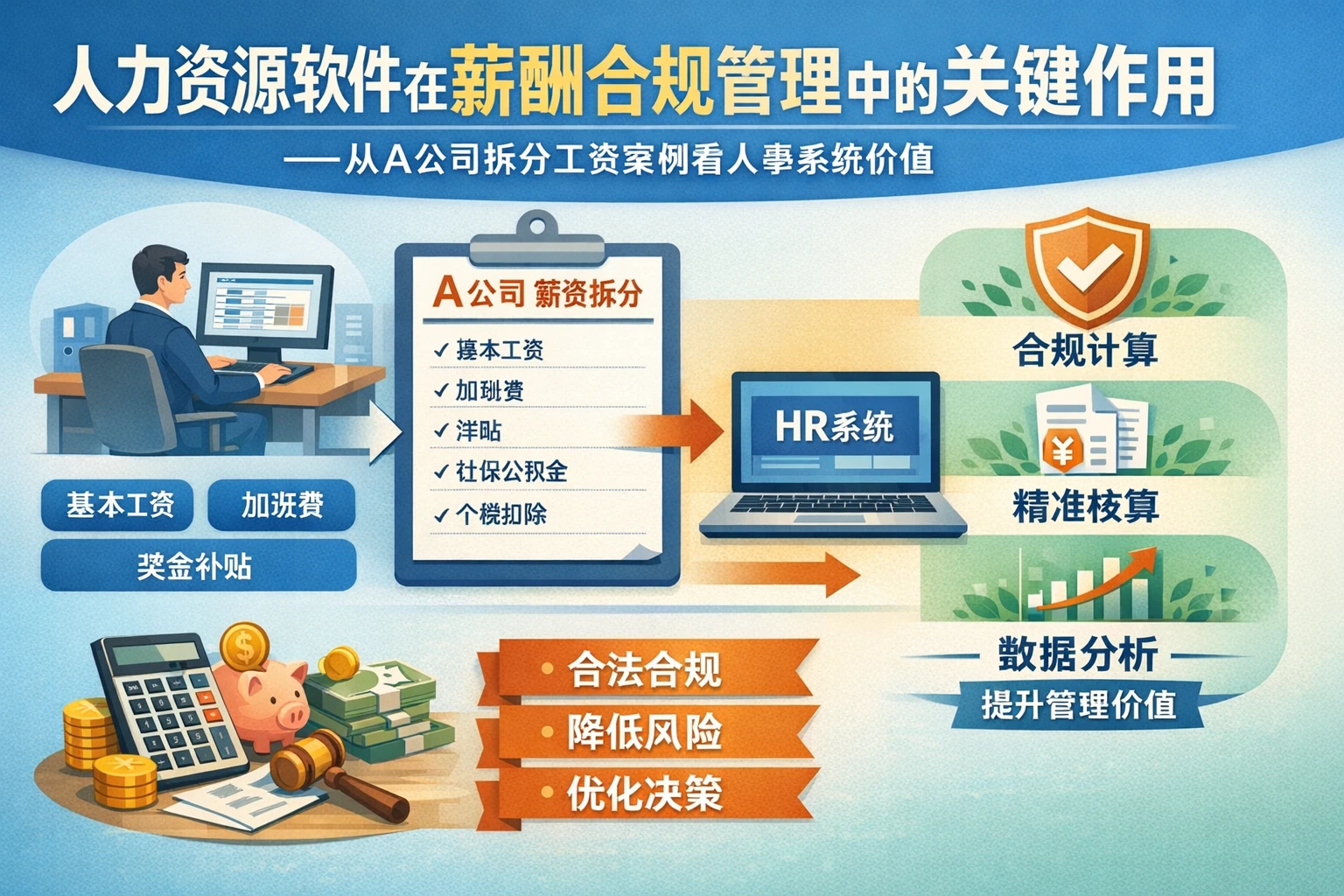 人力资源软件在薪酬合规管理中的关键作用——从A公司拆分工资案例看人事系统价值