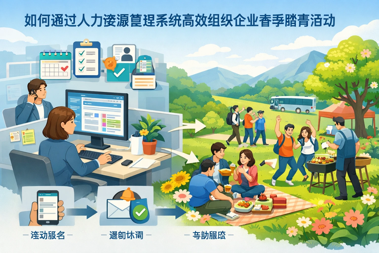 如何通过人力资源管理系统高效组织企业春季踏青活动