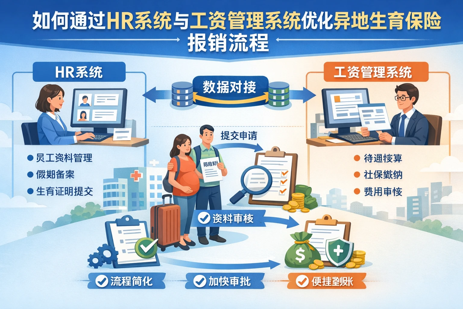 如何通过HR系统与工资管理系统优化异地生育保险报销流程