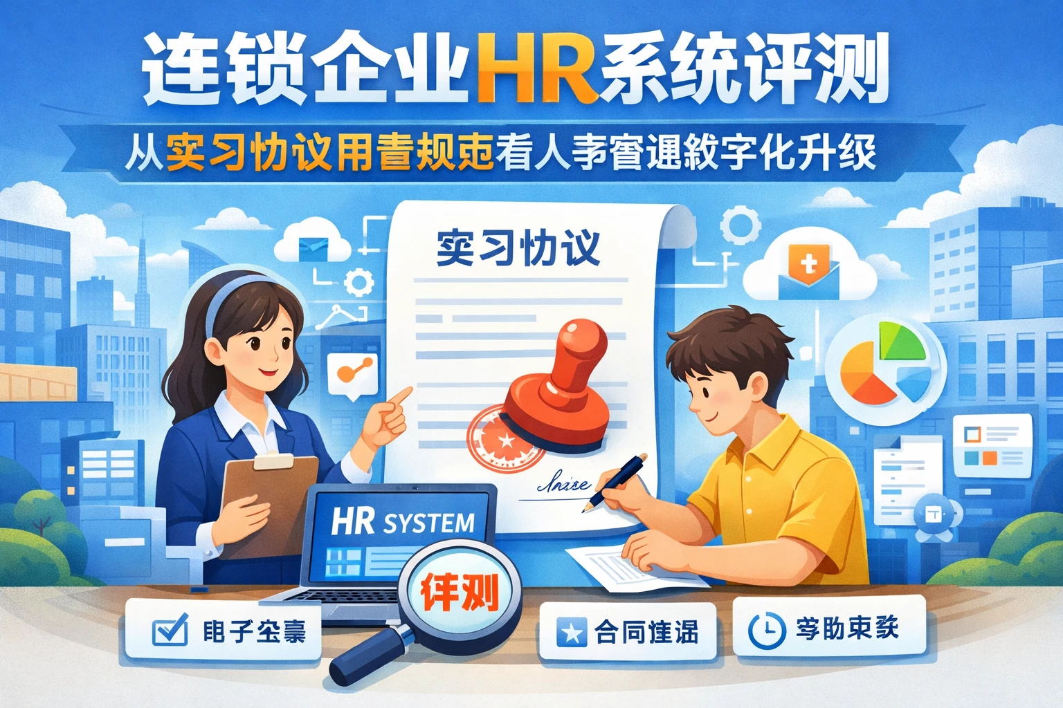 连锁企业HR系统评测:从实习协议用章规范看人事管理数字化升级