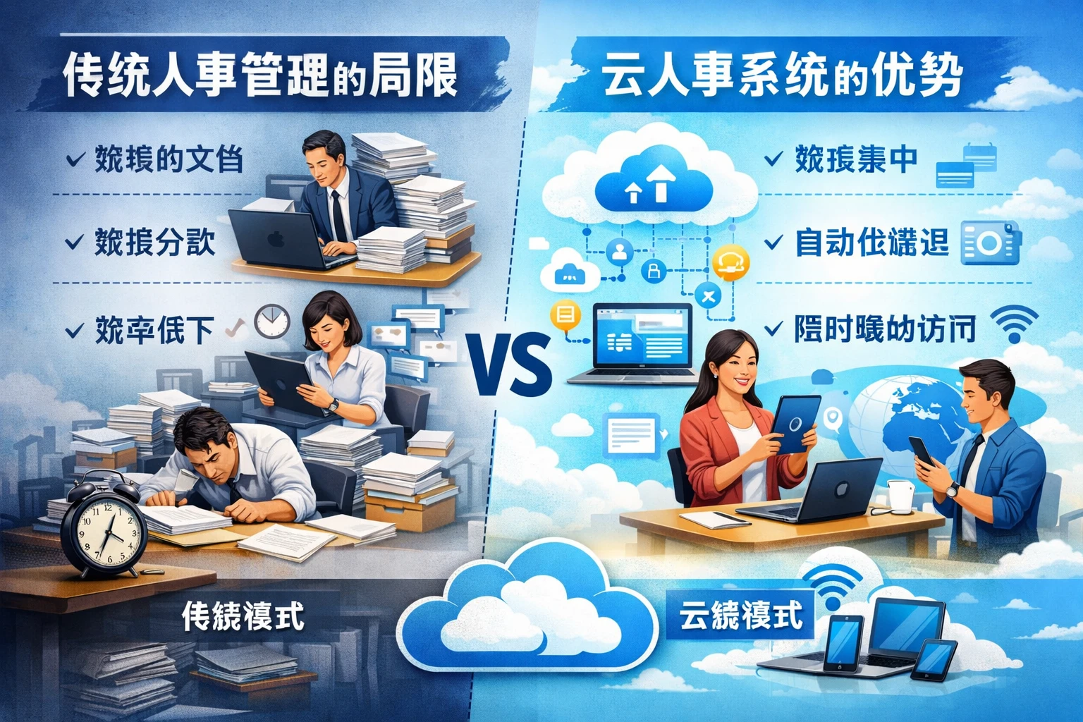 传统人事管理的局限与云人事系统的优势