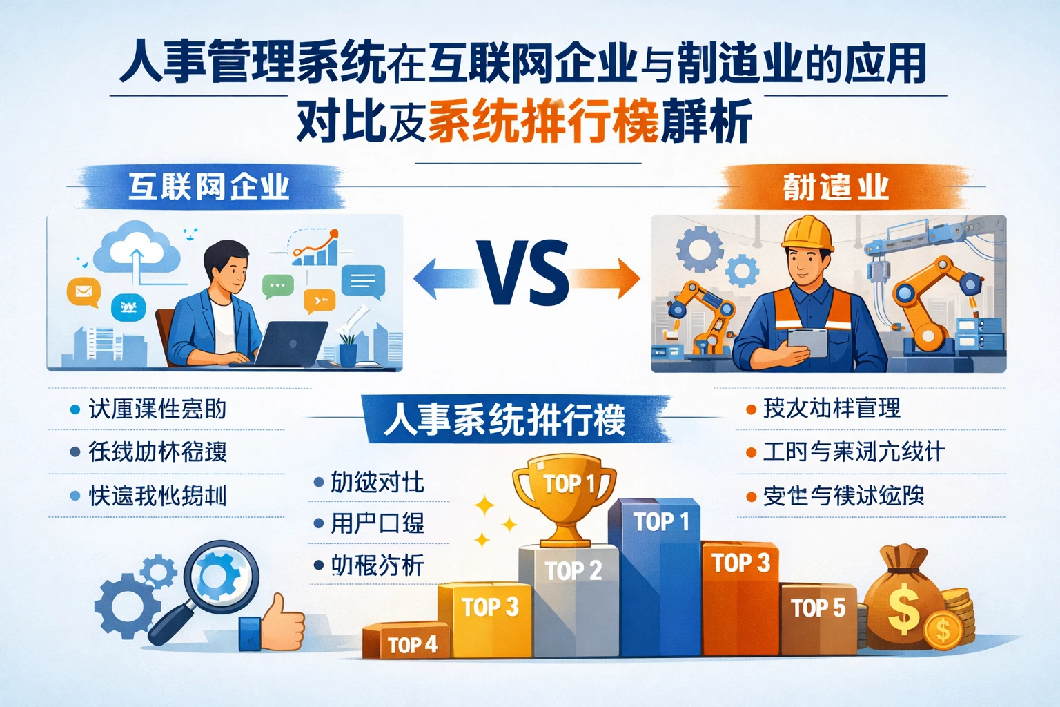 人事管理系统在互联网企业与制造业的应用对比及系统排行榜解析