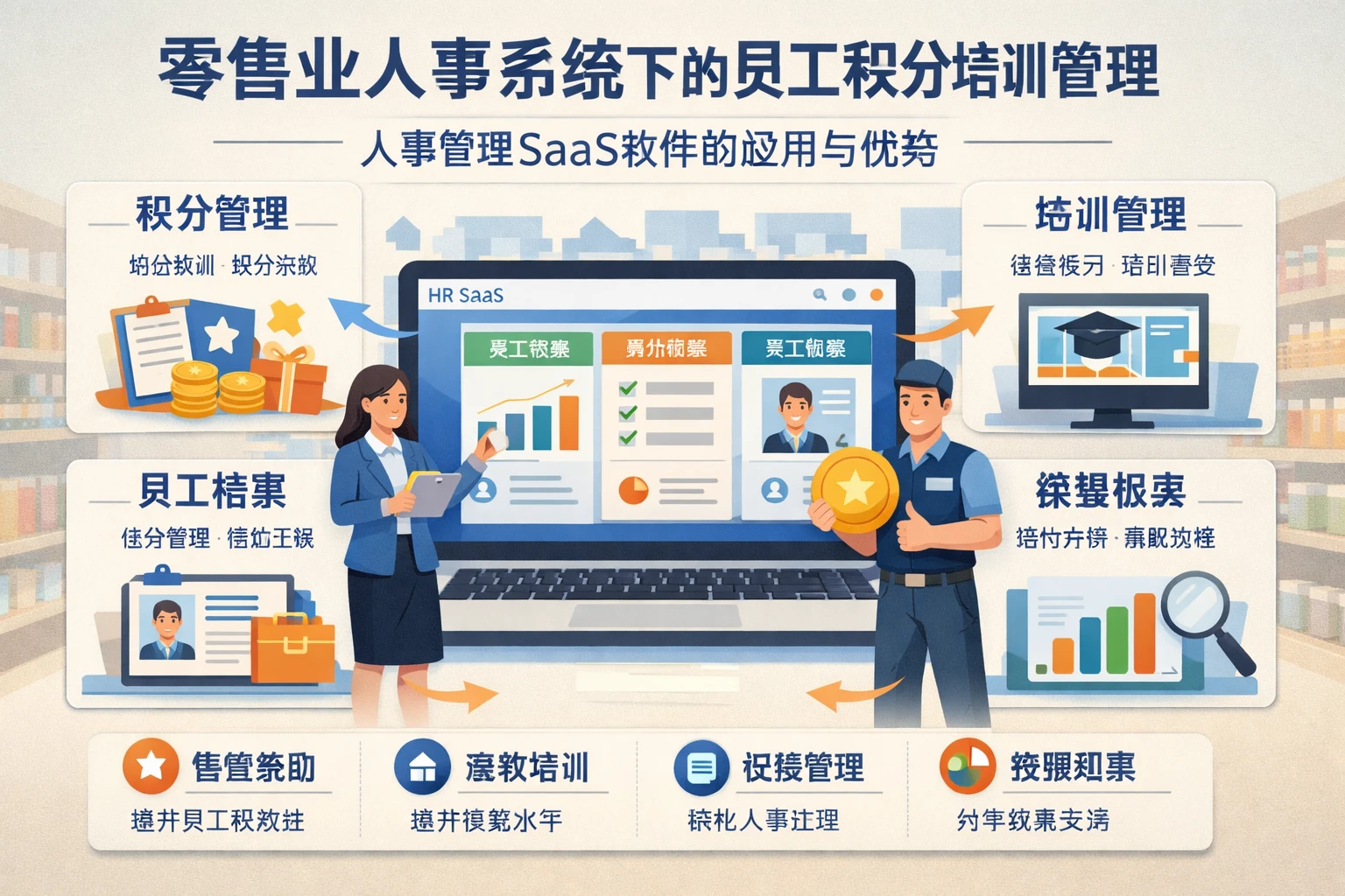 零售业人事系统下的员工积分培训管理:人事管理SaaS软件的应用与优势