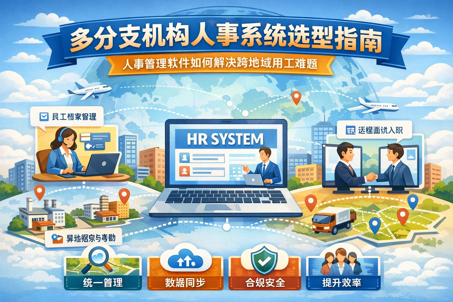 多分支机构人事系统选型指南:人事管理软件如何解决跨地域用工难题