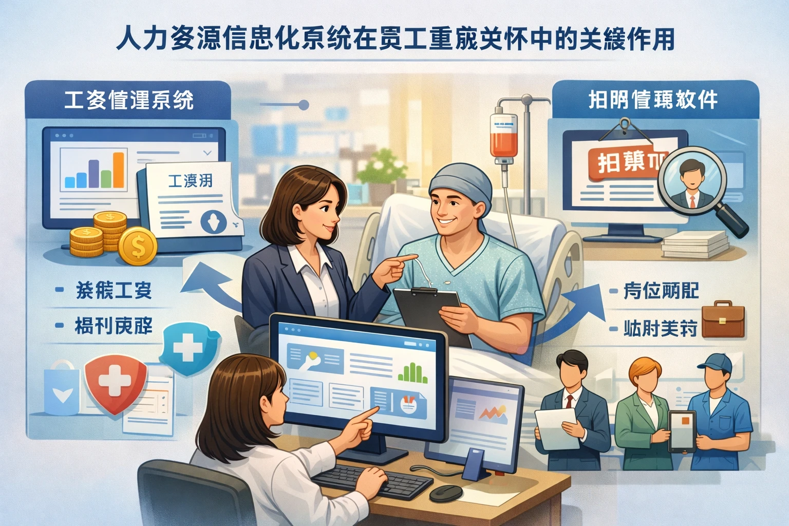 人力资源信息化系统在员工重病关怀中的关键作用：工资管理系统与招聘管理软件的协同支持