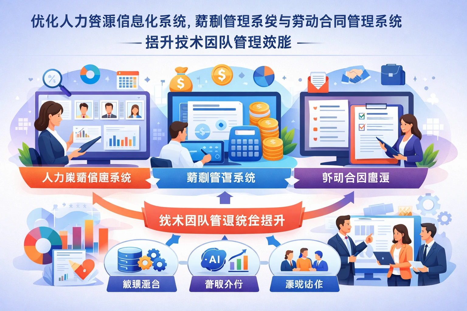 优化人力资源信息化系统、薪酬管理系统与劳动合同管理系统,提升技术团队管理效能