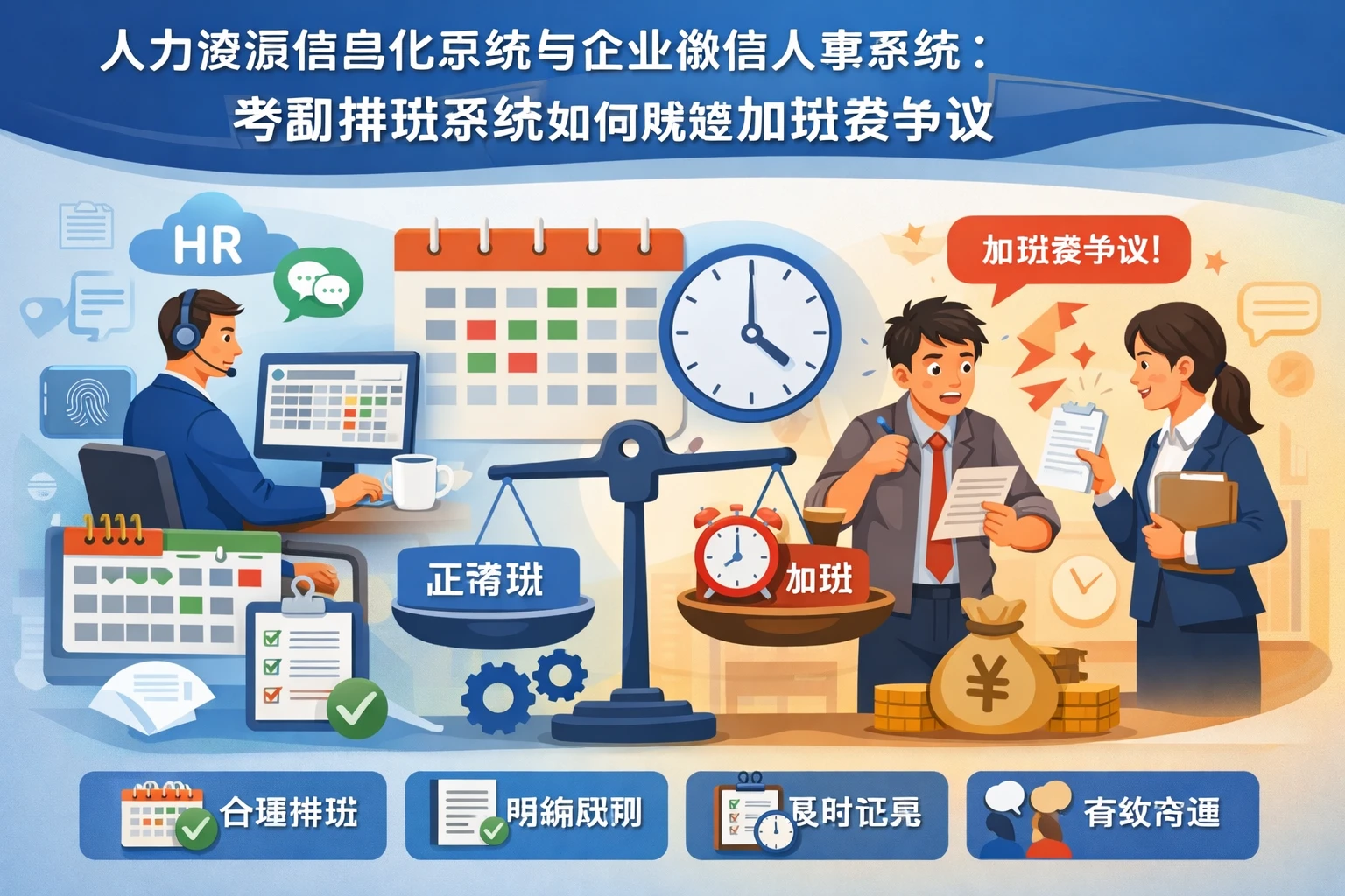 人力资源信息化系统与企业微信人事系统：考勤排班系统如何规避加班费争议