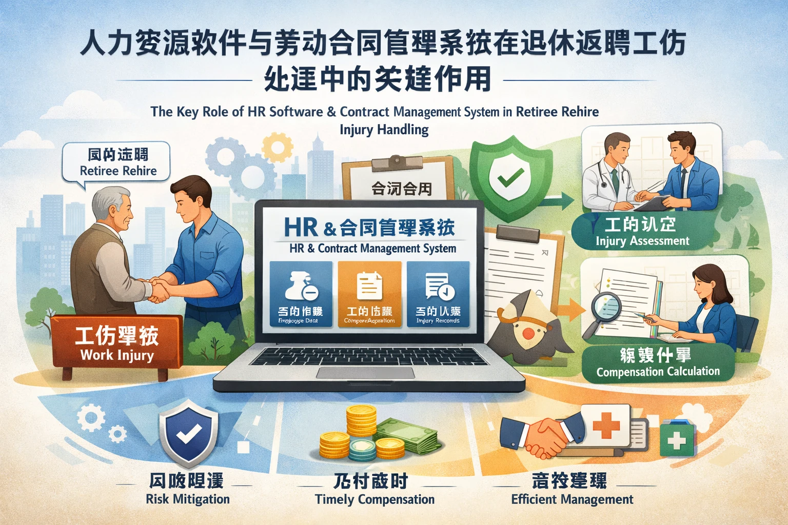 人力资源软件与劳动合同管理系统在退休返聘工伤处理中的关键作用