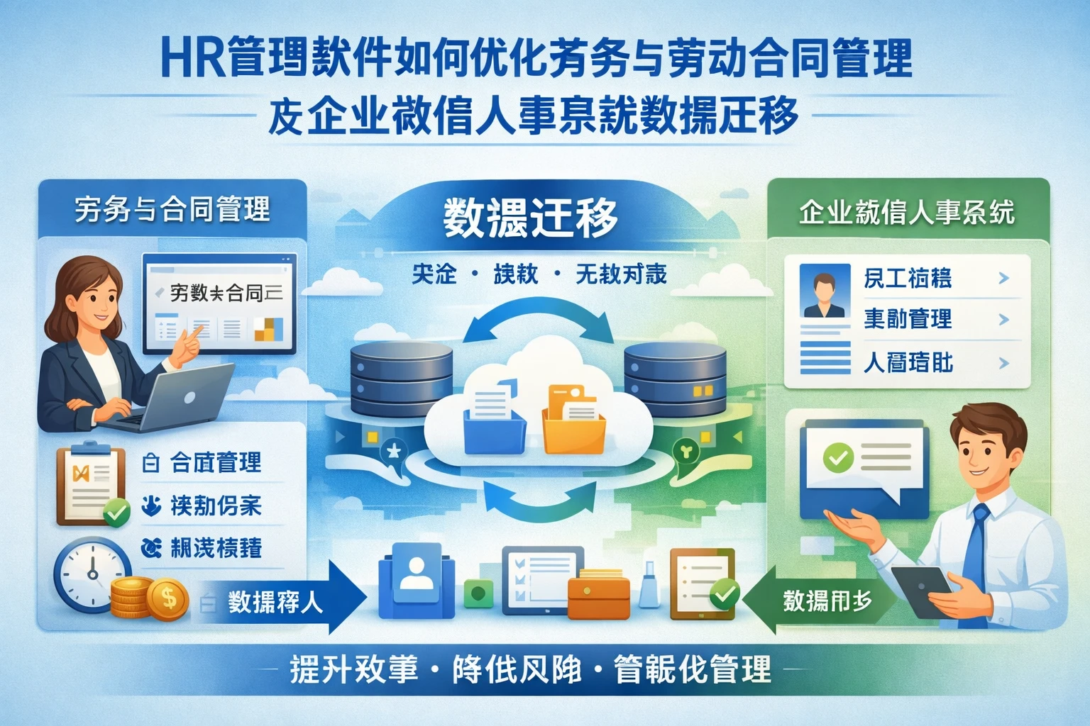 HR管理软件如何优化劳务与劳动合同管理及企业微信人事系统数据迁移