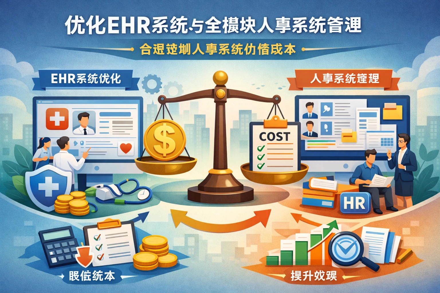 优化ehr系统与全模块人事系统管理，合理控制人事系统价格成本