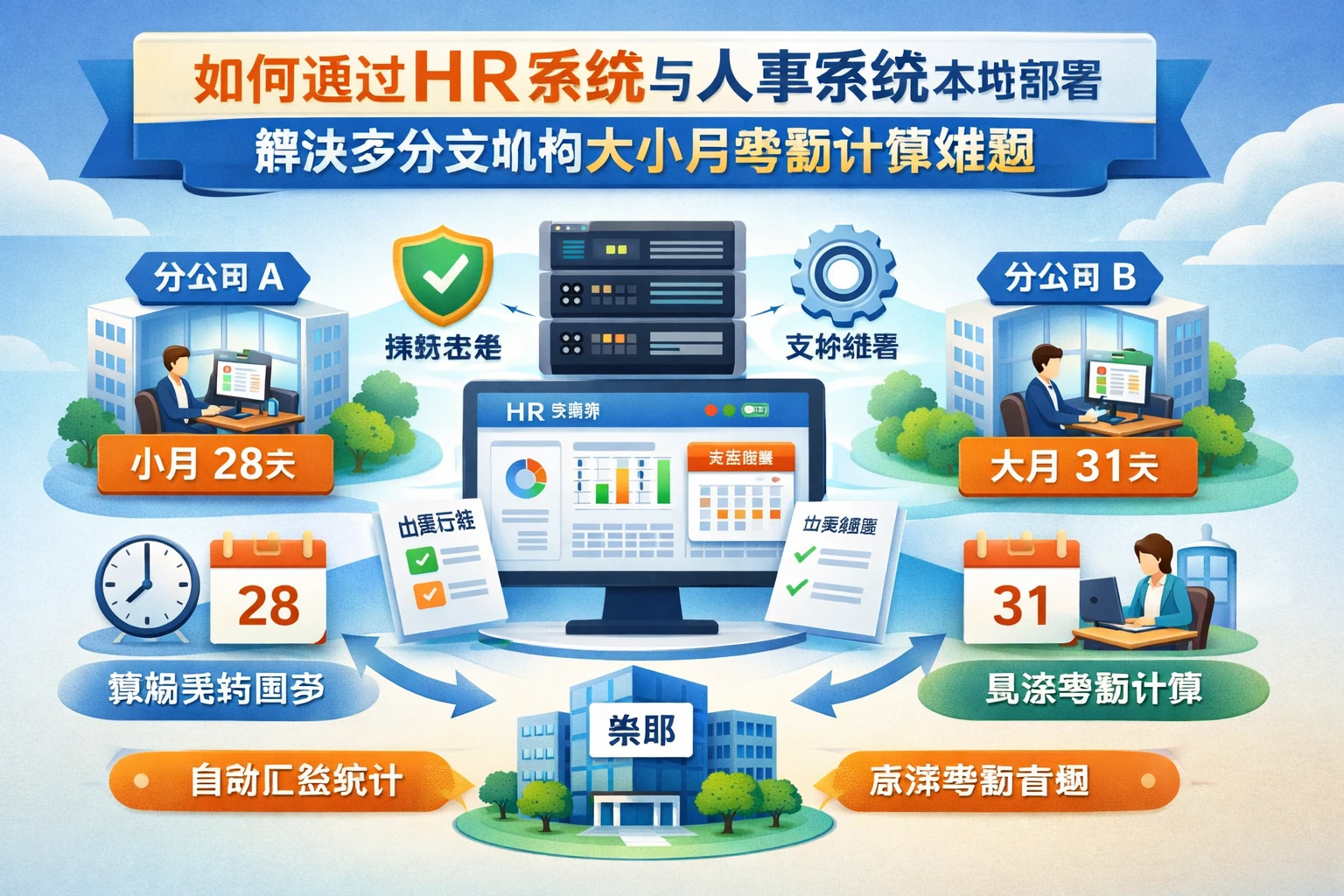 如何通过HR系统与人事系统本地部署解决多分支机构大小月考勤计算难题