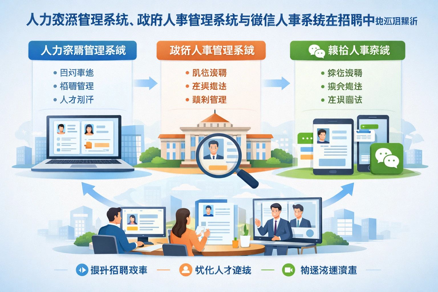 人力资源管理系统、政府人事管理系统与微信人事系统在招聘中的应用解析