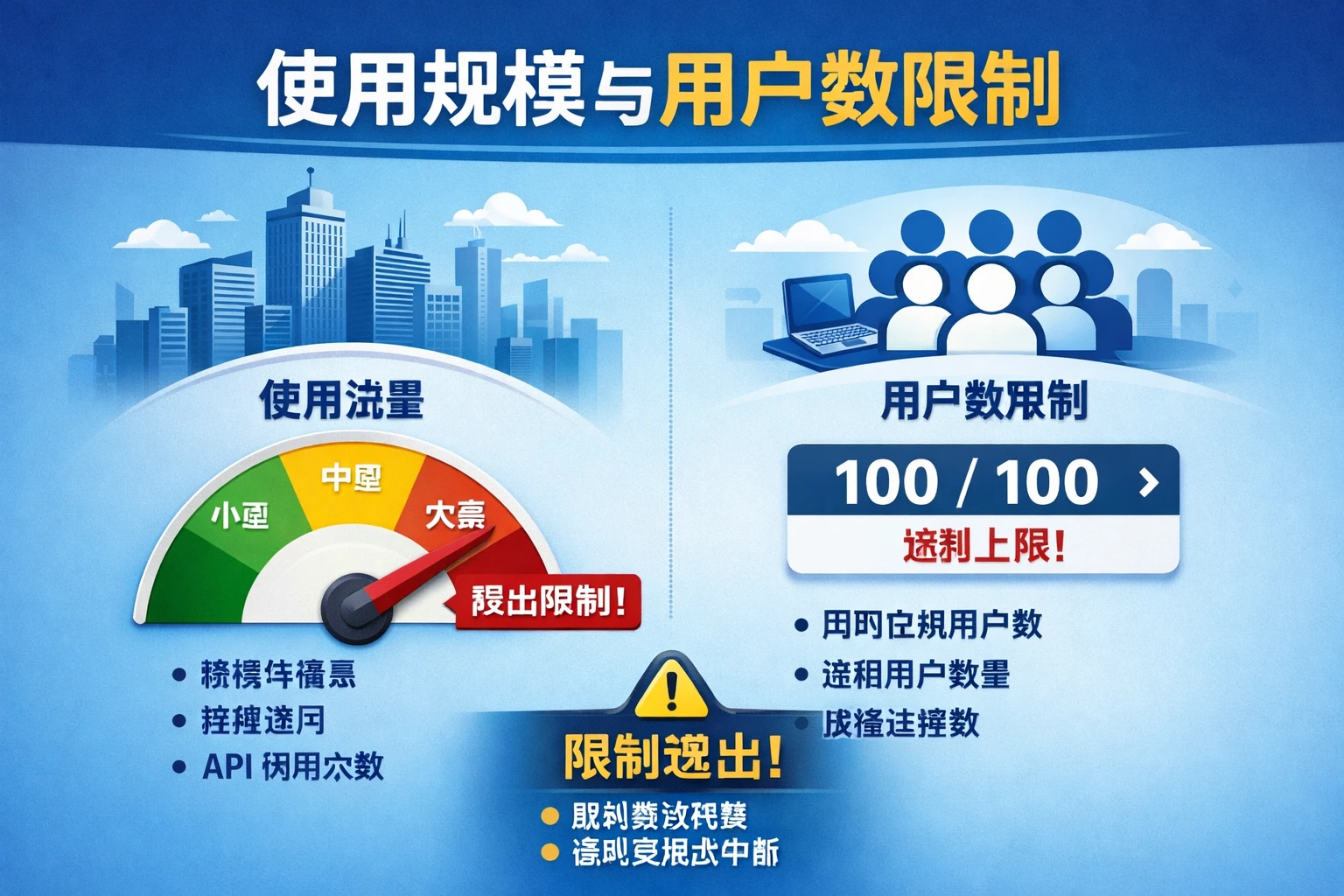 使用规模与用户数限制