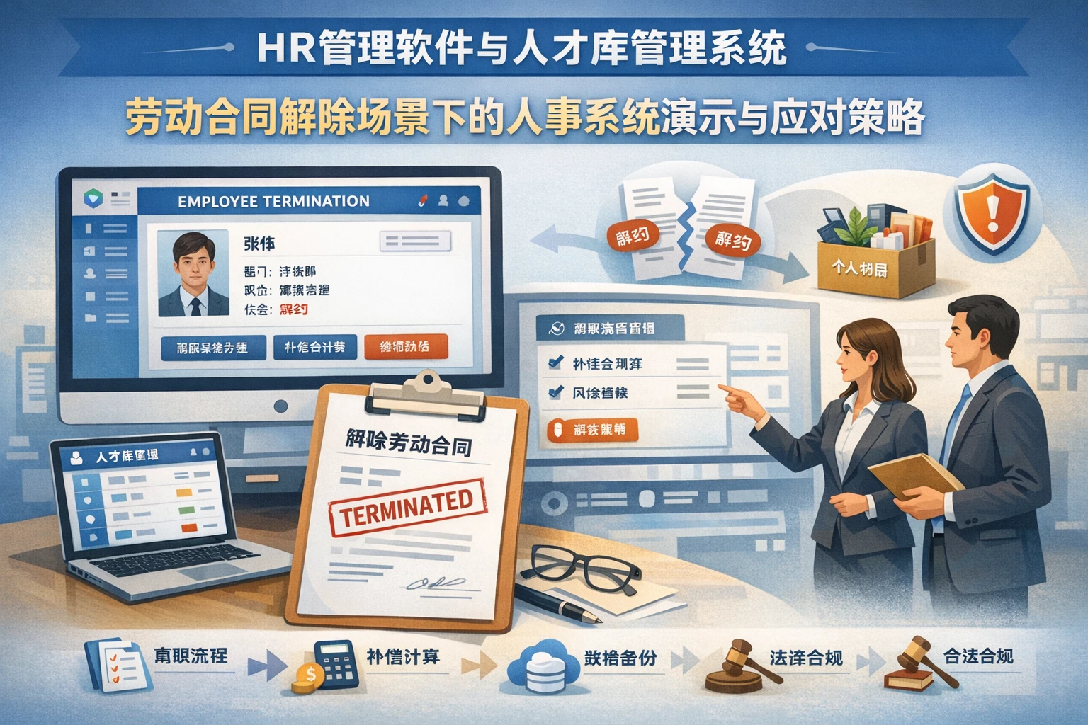 HR管理软件与人才库管理系统：劳动合同解除场景下的人事系统演示与应对策略