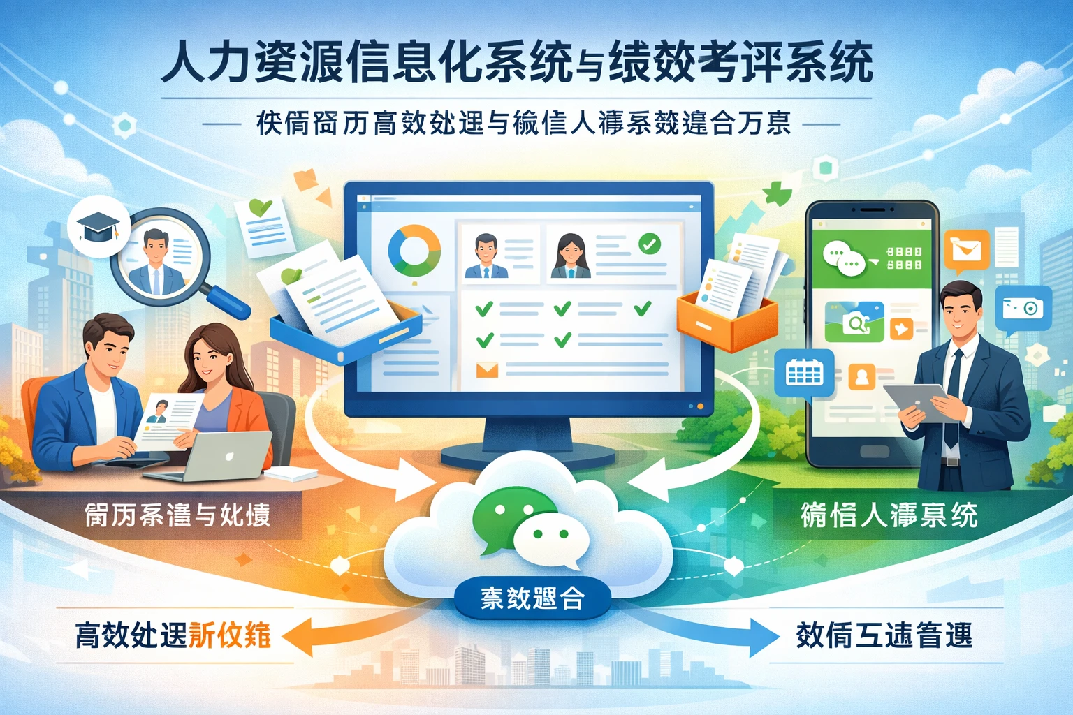 人力资源信息化系统与绩效考评系统：校招简历高效处理与微信人事系统整合方案