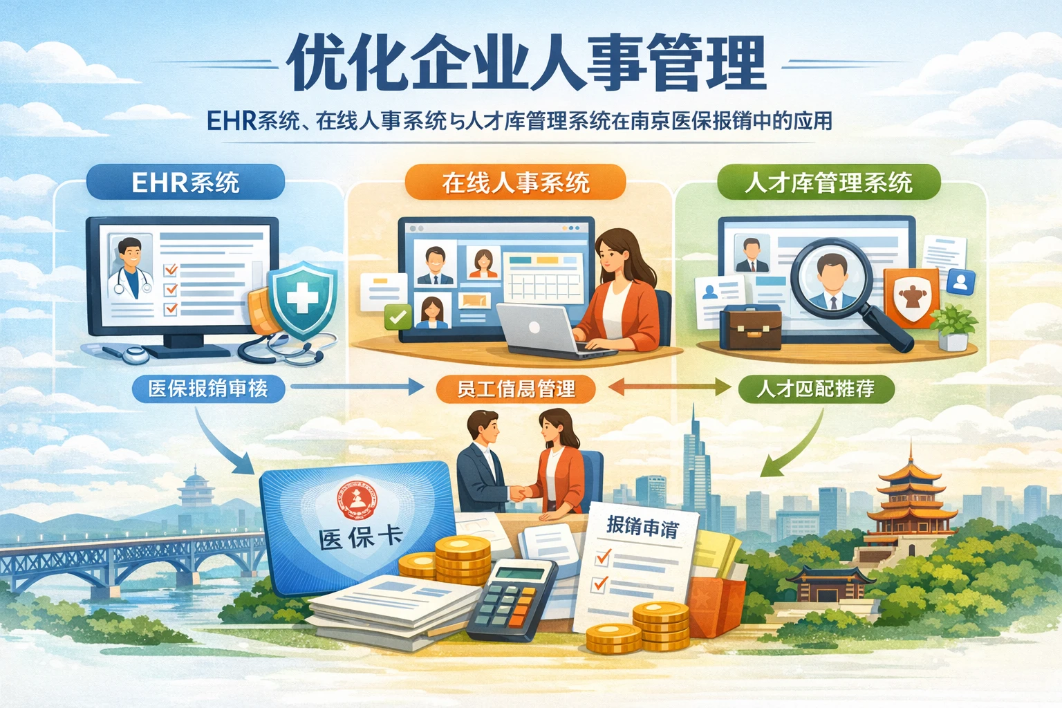 优化企业人事管理:EHR系统、在线人事系统与人才库管理系统在南京医保报销中的应用
