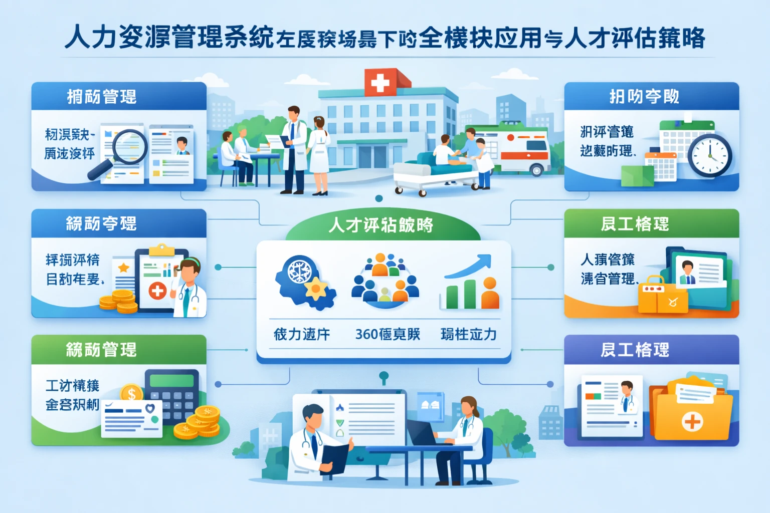 人力资源管理系统在医院场景下的全模块应用与人才评估策略