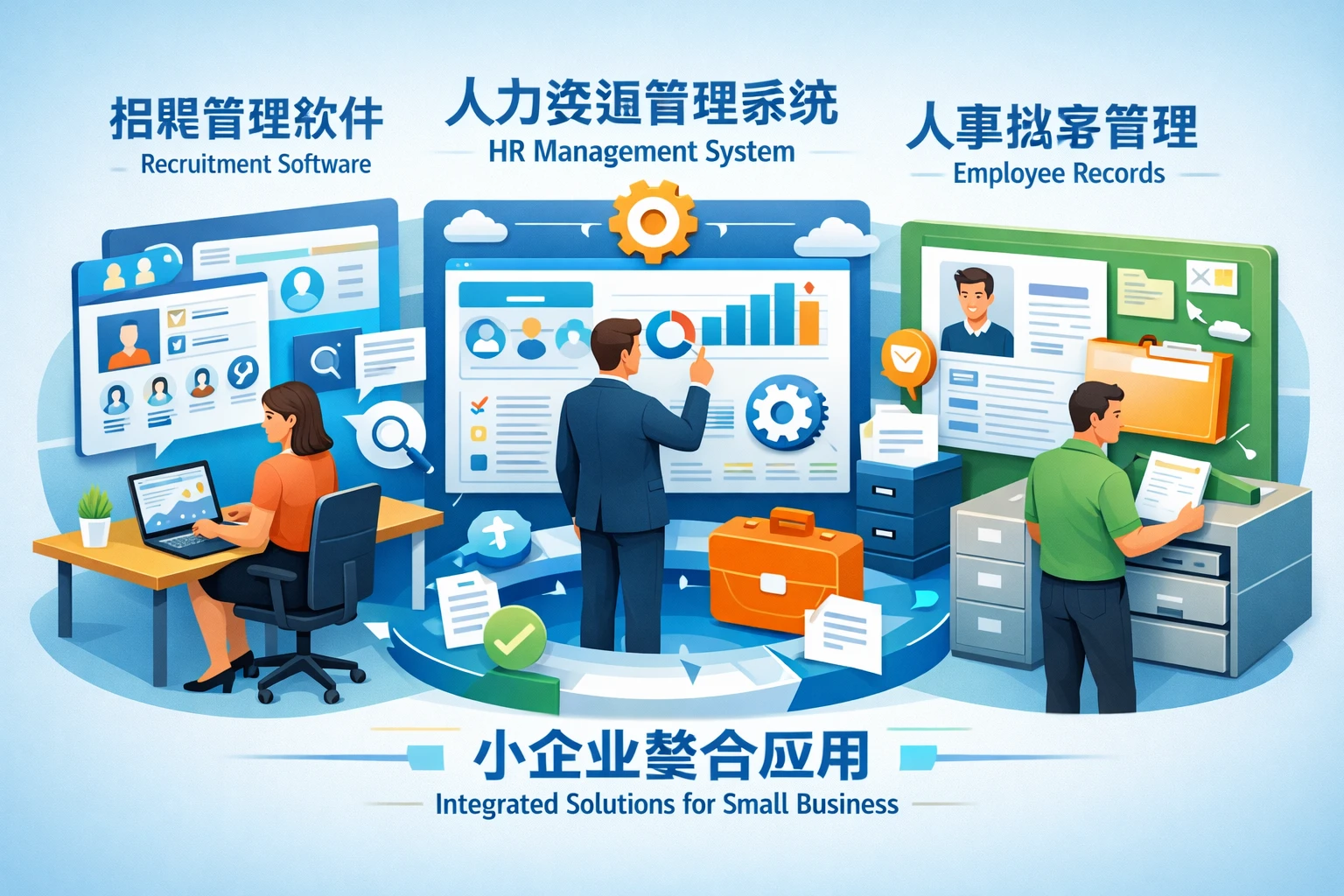 人力资源管理系统、招聘管理软件与人事档案管理系统在小企业的整合应用