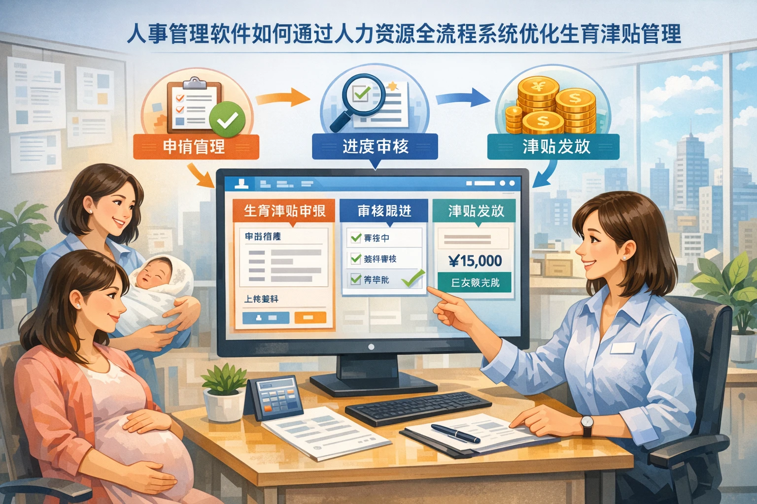 人事管理软件如何通过人力资源全流程系统优化生育津贴管理