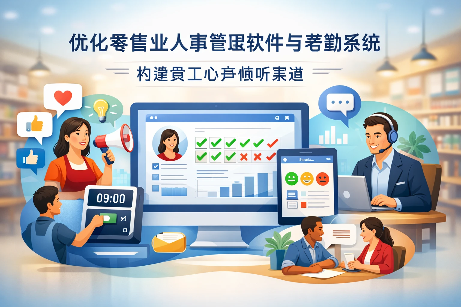 优化零售业人事管理软件与考勤系统：构建员工心声倾听渠道
