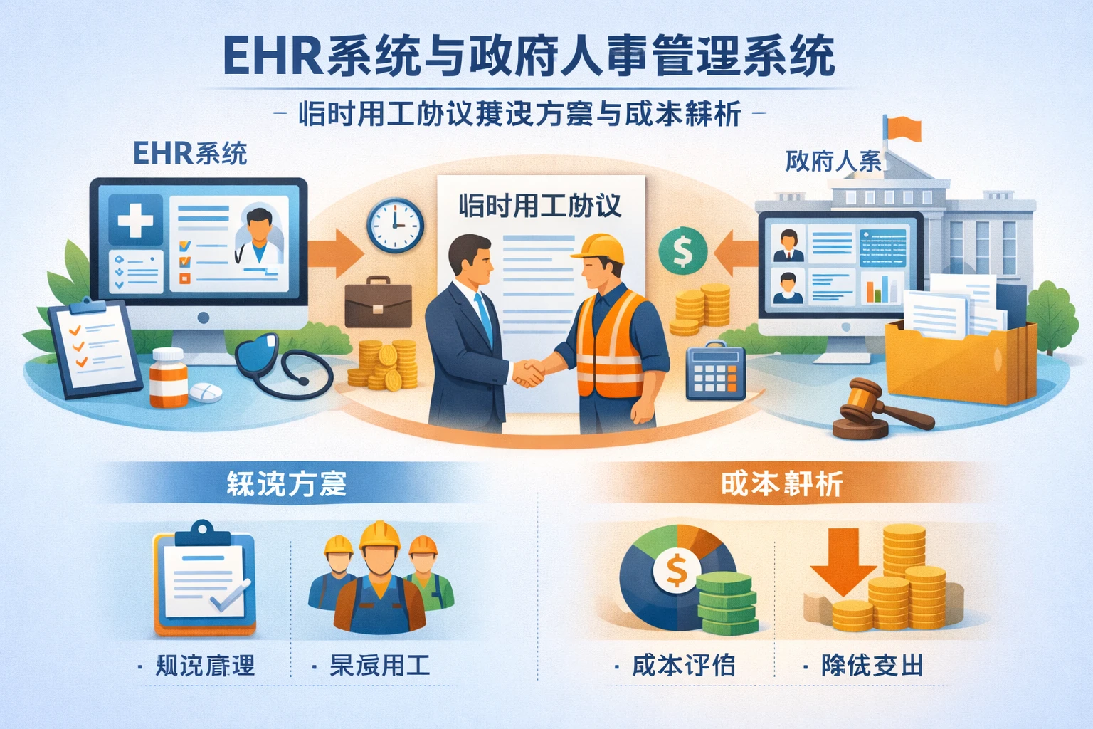 EHR系统与政府人事管理系统:临时用工协议解决方案与成本解析