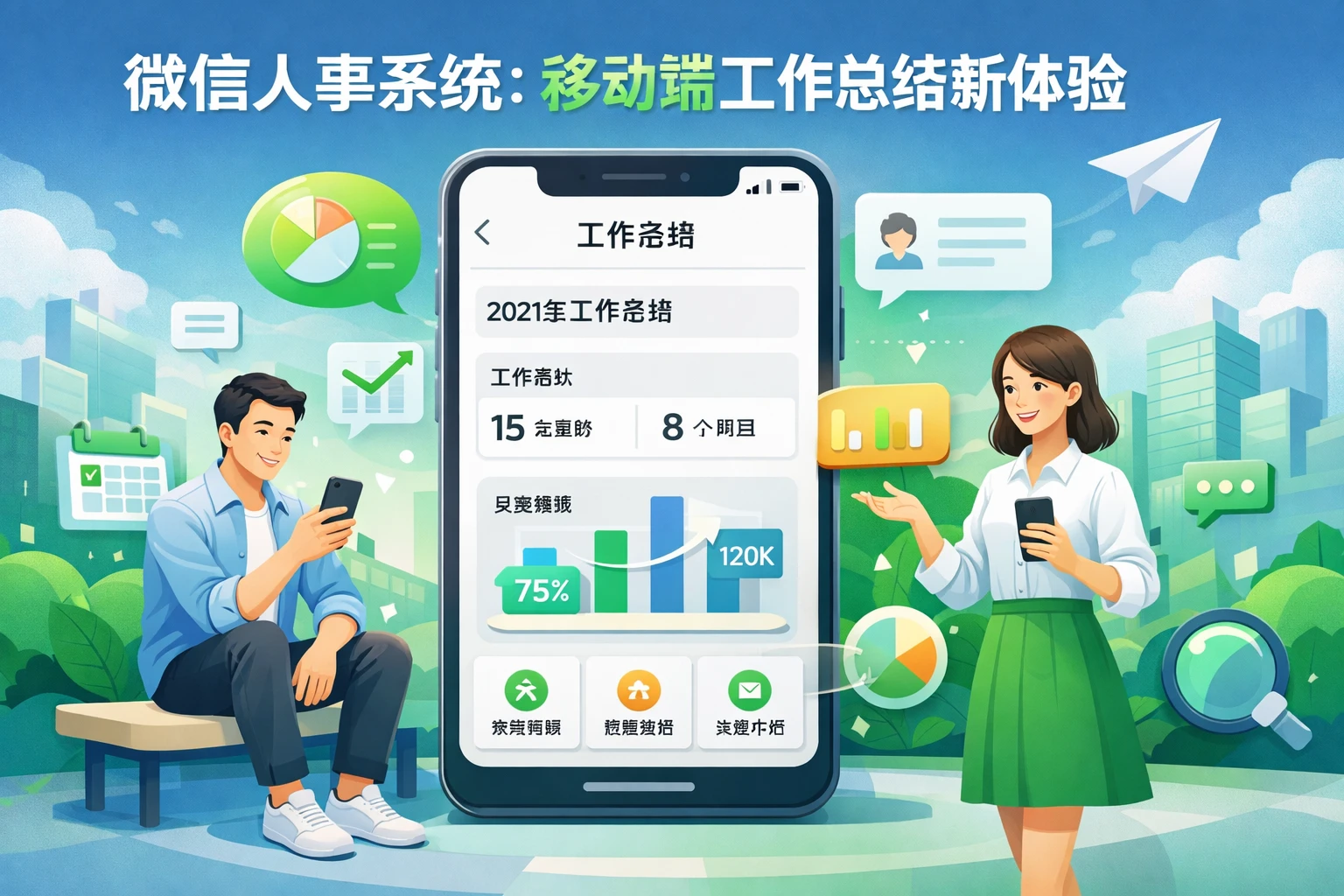 微信人事系统：移动端工作总结新体验