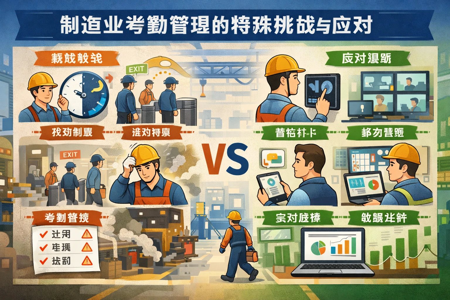 制造业考勤管理的特殊挑战与应对