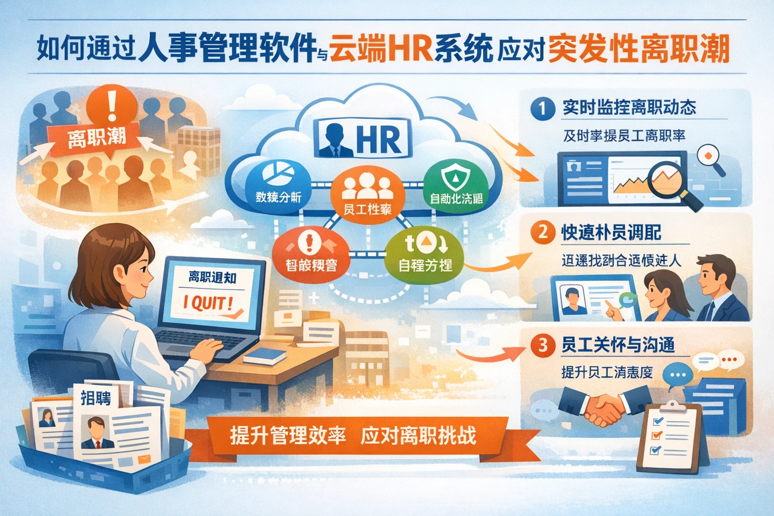 如何通过人事管理软件与云端HR系统应对突发性离职潮